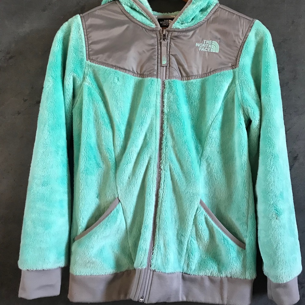 Mint Green kids north face jacket